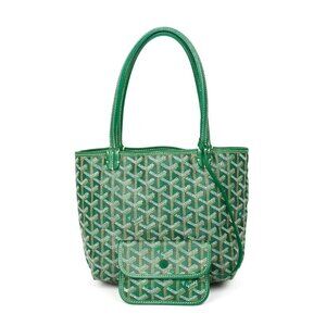 RARE Authentic Goyard Mini Saint Louis Junior Jr Anjou Blue Tote Bag & Pouch